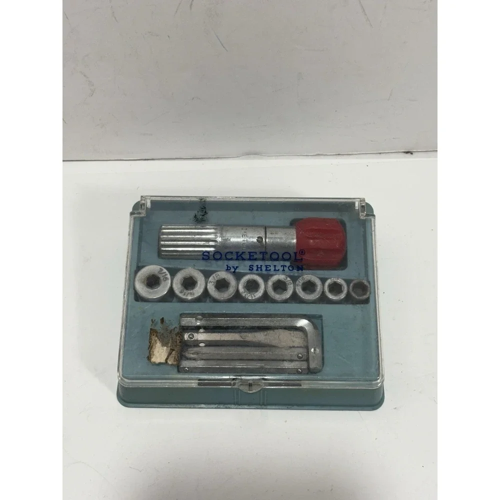 Vintage Socketool Kit by Shelton Tools, Socket‎ Ratchet Travel Tool Kit - USA